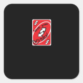 Reverse Card Love You More Funny Playful Style  スクエアシール (正面)