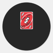 Reverse Card Love You More Funny Playful Style ラウンドシール (正面)