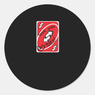 Reverse Card Love You More Funny Playful Style  ラウンドシール