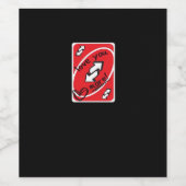 Reverse Card Love You More Funny Playful Style  ワインラベル (シングルラベル)