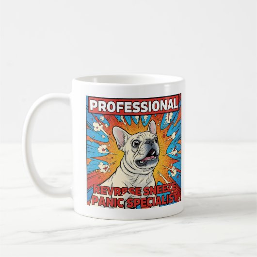 Reverse Sneeze Panic Frenchie Funny Dog Mom Gift コーヒーマグカップ (左)