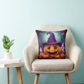 Reversible Autum Art / Happy Pumpkin Witch Pillow クッション (椅子)