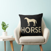 Reversible Black Horse Equestrian クッション (椅子)
