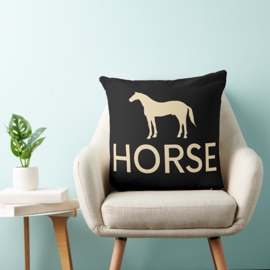Reversible Black Horse Equestrian クッション (椅子)