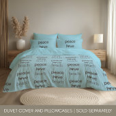 Reversible Blue Peace Love Beach | Coastal Decor 枕カバー