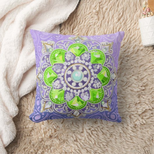Reversible Boho Mandala Pillow  クッション (ブランケット)