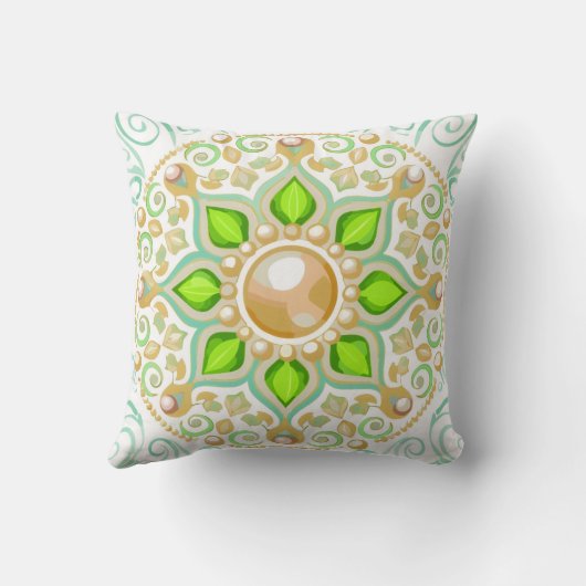 Reversible Boho Mandala Pillow  クッション (裏面)