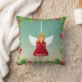 Reversible Christmas Angel & Snow Man Pillow  クッション (ブランケット)