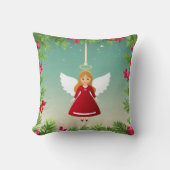 Reversible Christmas Angel & Snow Man Pillow  クッション (正面)