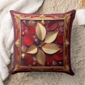Reversible Christmas Poinsettia Pillow  クッション (ブランケット)
