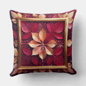 Reversible Christmas Poinsettia Pillow  クッション (裏面)