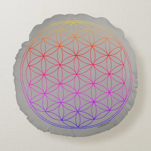 Reversible Cushion Flower of Life and Mandala ラウンドクッション (正面)