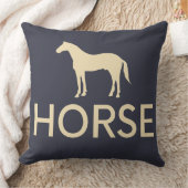 Reversible Dark Blue & Cream Horse Equestrian クッション (ブランケット)