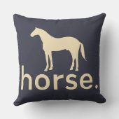 Reversible Dark Blue & Cream Horse Equestrian クッション (裏面)