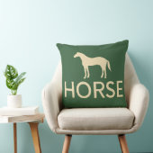 Reversible Dark Green & Cream Horse Equestrian クッション (椅子)