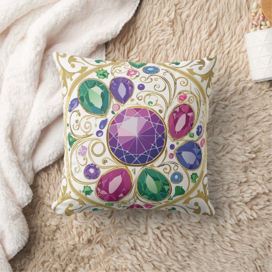 Reversible Gem Boho Pillow  クッション (ブランケット)