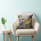 Reversible Gold & Snow Swirl Pillow  クッション (椅子)