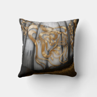 Reversible Gold & Snow Swirl Pillow  クッション