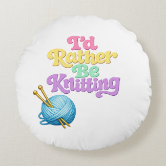 Reversible Knitting Crochet Round Pillow ラウンドクッション