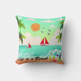 Reversible Life is a Beach Pillow クッション