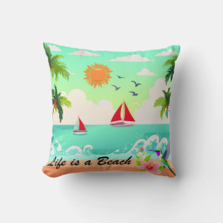 Reversible Life is a Beach Pillow クッション