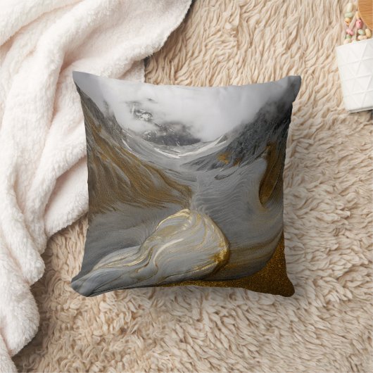 Reversible Mystic Mountain Scenery Pillow  クッション (ブランケット)