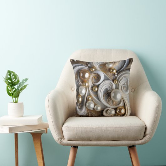 Reversible Pearl & Swirls Pillow   クッション (椅子)