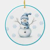 Reversible Reindeer-Baby's 1st Christmas & Snowman セラミックオーナメント (裏面)