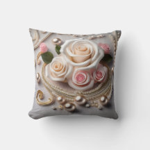Reversible Rose & Pearl Pillow 