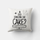 Reversible Typography Cake Lover Gift Black White クッション (裏面)