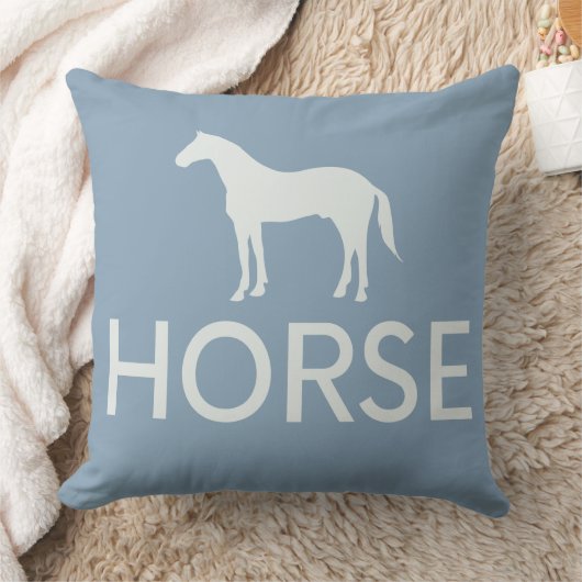 Reversible Washed Denim Horse Equestrian クッション (ブランケット)