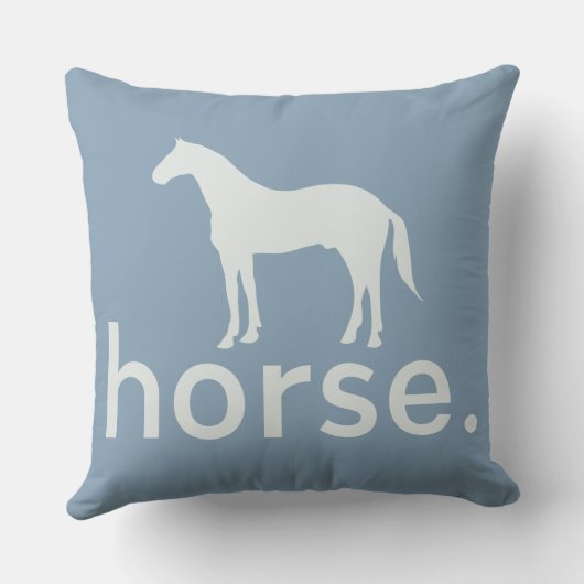 Reversible Washed Denim Horse Equestrian クッション (裏面)