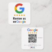Review Google Review QR Code Google Ratings スクエア名刺 (正面/裏面)