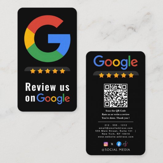 Review Google Review QR Code Google Ratings 名刺 (正面/裏面)