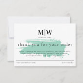 Review Order Packaging Insert Green Monogram Info サンキューカード (正面)