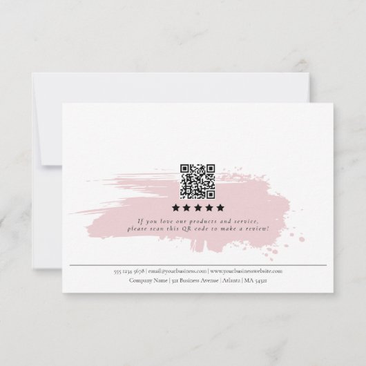 Review Order Packaging Insert Pink Monogram Info サンキューカード (裏面)