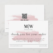 Review Order Packaging Insert Pink Monogram Info サンキューカード (正面/裏面)