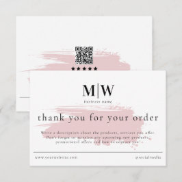 Review Order Packaging Insert Pink Monogram Info サンキューカード