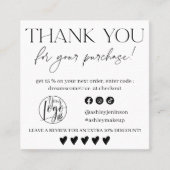 Review Simple black and white order thank you スクエア名刺 (正面)