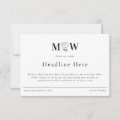 Review Thank Packaging Insert Floral Monogram Info サンキューカード (正面)