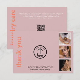 Review Thank You Jewelry Care Card Order Insert サンキューカード