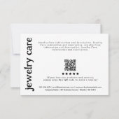 Review Thank You Jewelry Care Card Order Insert サンキューカード (裏面)