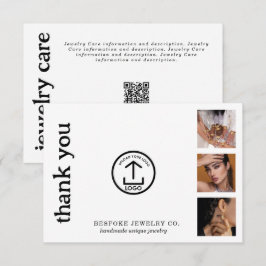 Review Thank You Jewelry Care Card Order Insert サンキューカード