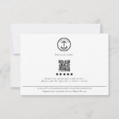 Review Thank You Order Packaging Business Logo サンキューカード (裏面)