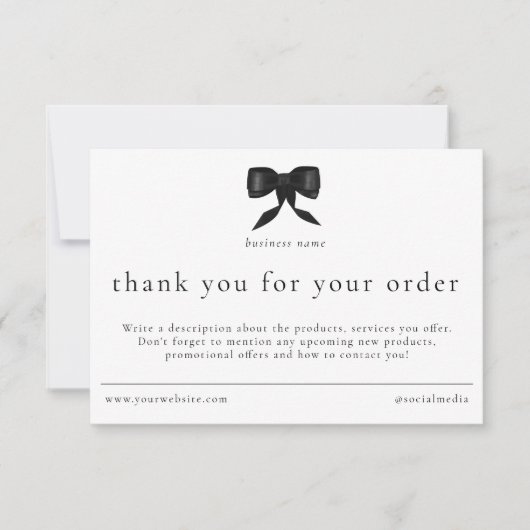 Review Thank You Order Packaging Insert Bow  サンキューカード (正面)