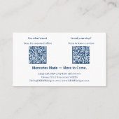 Reviews Offers Blue & White Holiday Home Thank You 名刺 (裏面)