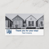 Reviews Offers Blue & White Holiday Home Thank You 名刺 (正面)