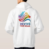 Revive Your Roar – ライオやる気を起こさせるンTシャツ パーカ (裏面)