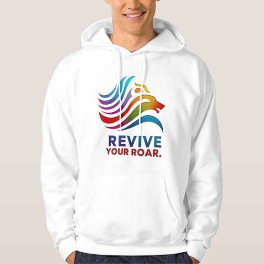 Revive Your Roar – ライオやる気を起こさせるンTシャツ パーカ (正面)