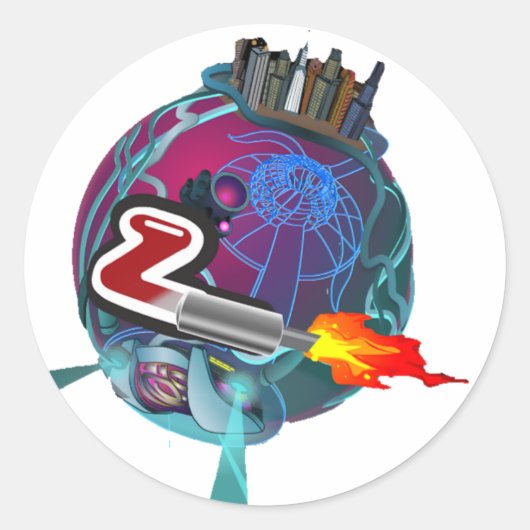 Revnjenzプラネットステッカー ラウンドシール (正面)